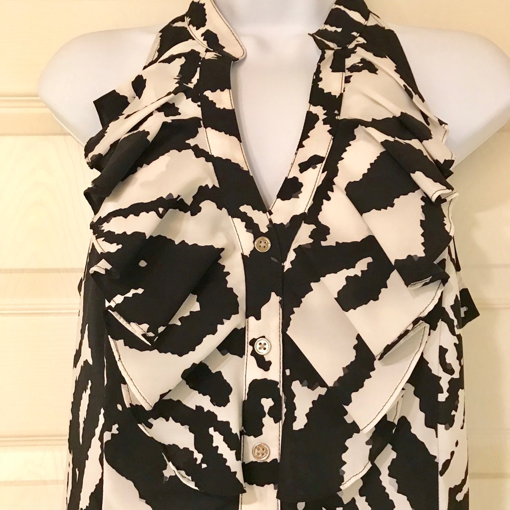 Express Ruffled Animal Print Tank Blouse - Picture 2 of 2